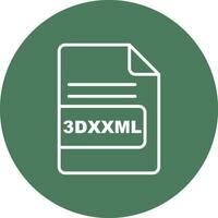 3dxml Arquivo formato linha multi círculo ícone vetor