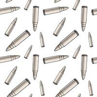metálico balas ilustração. desatado padronizar fundo para tiroteio ou exército conceito. vetor
