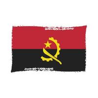 vetor de bandeira de angola com pincel aquarela