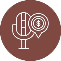 finança podcast linha multi círculo ícone vetor