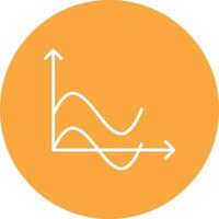 onda gráfico linha multi círculo ícone vetor