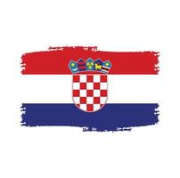 Vetor de bandeira da Croácia com pincel estilo aquarela