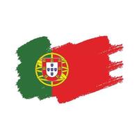 vetor de bandeira de portugal com pincel estilo aquarela