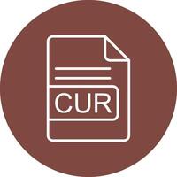 cur Arquivo formato linha multi círculo ícone vetor