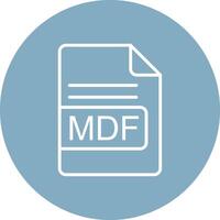 mdf Arquivo formato linha multi círculo ícone vetor