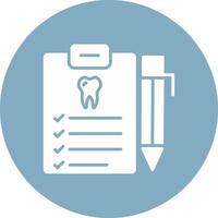 dental relatório glifo multi círculo ícone vetor