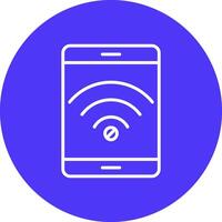 não Wi-fi linha multi círculo ícone vetor