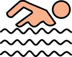 natação linha preenchidas ícone vetor