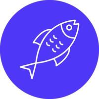 peixe linha multi círculo ícone vetor