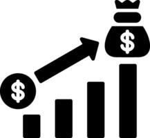 dinheiro crescimento glifo ícone Projeto vetor