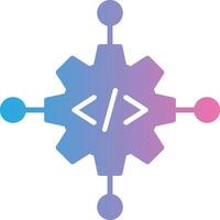 código gestão glifo gradiente ícone Projeto vetor