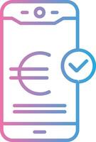 euro pagar linha gradiente ícone Projeto vetor