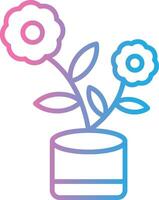 vaso de flores linha gradiente ícone Projeto vetor