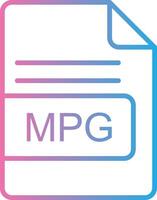 mpg Arquivo formato linha gradiente ícone Projeto vetor