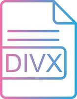 divx Arquivo formato linha gradiente ícone Projeto vetor