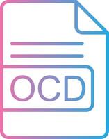 ocd Arquivo formato linha gradiente ícone Projeto vetor