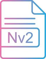 nv2 Arquivo formato linha gradiente ícone Projeto vetor