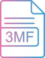 3mf Arquivo formato linha gradiente ícone Projeto vetor