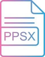 ppsx Arquivo formato linha gradiente ícone Projeto vetor