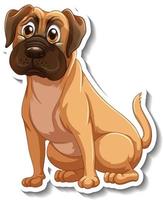 autocolante de desenho animado de cão boxer vetor