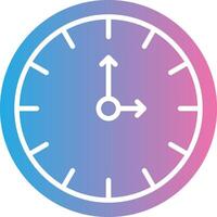 relógio glifo gradiente ícone Projeto vetor