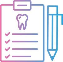 dental relatório linha gradiente ícone Projeto vetor