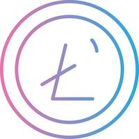 litecoin linha gradiente ícone Projeto vetor