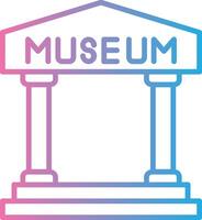 museu linha gradiente ícone Projeto vetor