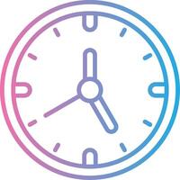 relógio linha gradiente ícone Projeto vetor