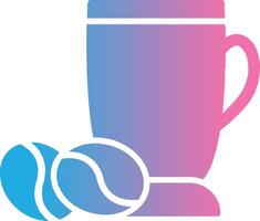 café com leite glifo gradiente ícone Projeto vetor