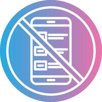 Proibido placa glifo gradiente ícone Projeto vetor
