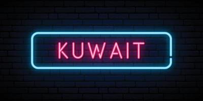sinal de néon Kuwait. vetor