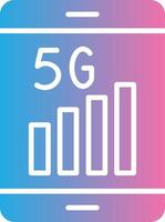 5g glifo gradiente ícone Projeto vetor