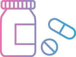 pílulas garrafa linha gradiente ícone Projeto vetor
