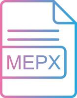 mepx Arquivo formato linha gradiente ícone Projeto vetor