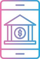 bancário aplicativo linha gradiente ícone Projeto vetor