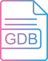 gdb Arquivo formato linha gradiente ícone Projeto vetor