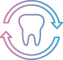 dente linha gradiente ícone Projeto vetor
