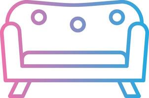 sofá linha gradiente ícone Projeto vetor