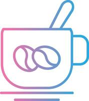 café com leite linha gradiente ícone Projeto vetor