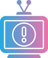 televisão glifo gradiente ícone Projeto vetor