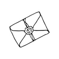 ícone de correio, envelope fechado, símbolo de e-mail. carta de esboço vetor