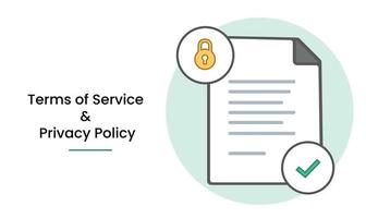 documento de termos de serviço e política de privacidade vetor