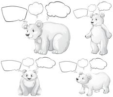 Urso polar e balões de fala vetor