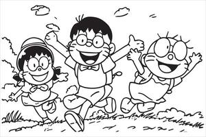 desenhando nobita nobi doraemon livre Projeto vetor