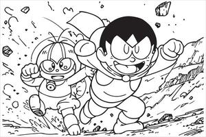 desenhando nobita nobi doraemon livre Projeto vetor