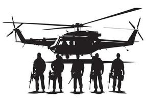 militares helicóptero silhueta livre pacote vetor