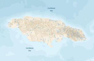 mapa do Jamaica fisica vetor