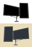 dual monitor montar ilustrações vetor