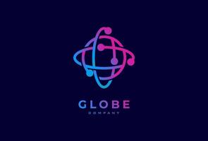 globo tecnologia logotipo projeto, mundo globo logotipo modelo elemento, utilizável para tecnologia e companhia logotipos, ilustração vetor